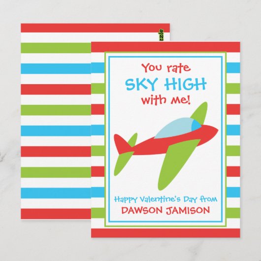 Gestreept vliegtuig gepersonaliseerde Kaarten van  (Voorkant / Achterkant)