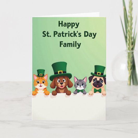 Gestreept vrienden St. Patrick's Day kaart (Voorkant)