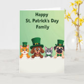 Gestreept vrienden St. Patrick's Day kaart (Gele Bloem)