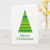 Gestreept Watercolor Kerstboom Kaart (Gele Bloem)