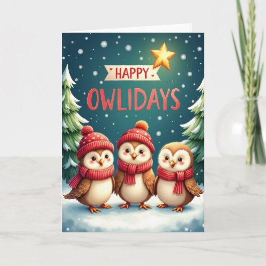 Gestreept Winter Vogels Kaart (Voorkant)