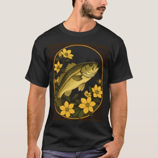 Gestreept Zeebaars Rotsvis En Gele Jasmin T-shirt (Voorkant)