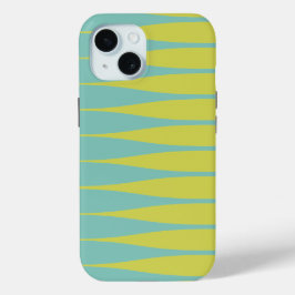 Gestreept zeeschuim groen en chartreuse iPhone hoe 15 Case