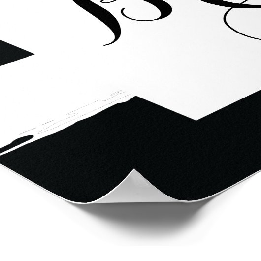 Gestreept zwart en wit fotohokje prop poster (Hoek)