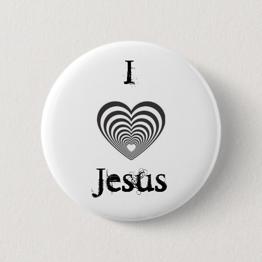 gestreept zwart hart, IJesus Ronde Button 5,7 Cm (Voorkant)