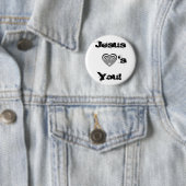 gestreept zwart hart, Jezus! Ronde Button 5,7 Cm (In situ)