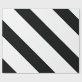 Gestreept (zwart & wit | diagonaal) elke maat cadeaupapier (Vlak)