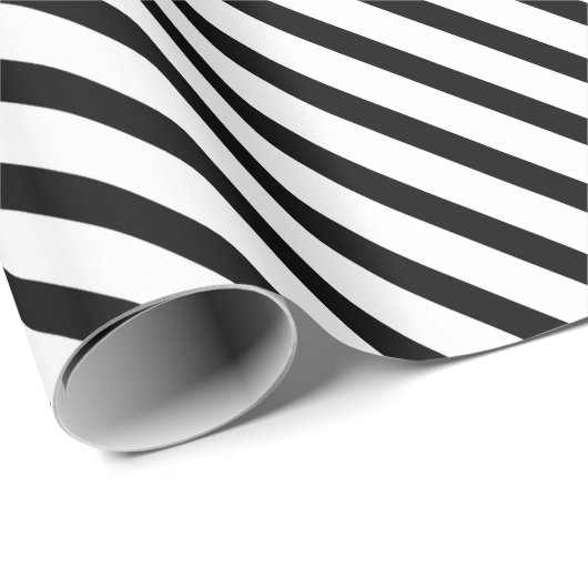 Gestreept (zwart & wit | diagonaal) elke maat cadeaupapier (Rol Hoek)