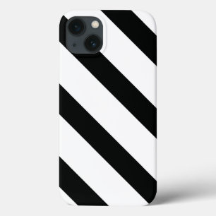 Gestreept (zwart & wit diagonaal) elke maat Case-Mate iPhone case