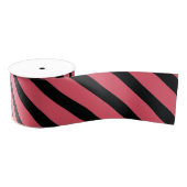 Gestreept (zwart & wit | diagonaal) elke maat grosgrain lint (Spoel)