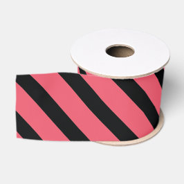 Gestreept (zwart & wit | diagonaal) elke maat grosgrain lint