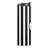 Gestreept zwart wit goud monogram thermosbeker (Gedraaid links)