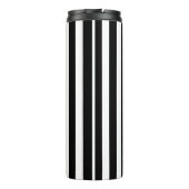 Gestreept zwart wit goud monogram thermosbeker (Achterkant)
