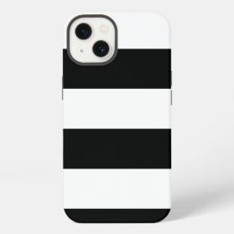 Gestreept (Zwart & Wit | Horizontaal) Aanpasbaar iPhone 13 Hoesje