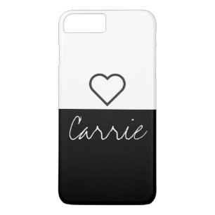 Gestreept zwart & wit    tekst en lettertype Case-Mate iPhone case