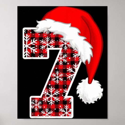 Gestreepte 6 7 Zes Zeven Meme Kerstmis Kerstman Ho Poster (Voorkant)