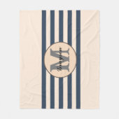 Gestreepte aangepaste monogram baby naam fleece deken (Voorkant)