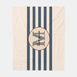 Gestreepte aangepaste monogram baby naam fleece deken