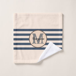 Gestreepte aangepaste monogram baby naam washandje