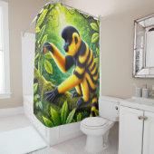 gestreepte aap douchegordijn (In situ)