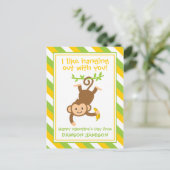 Gestreepte Aap Gepersonaliseerde Valentijnse Kaart (Staand voorkant)