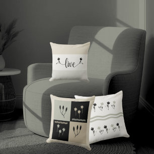 Gestreepte aardetinten "Live" Decoratief Sierkusse Kussen