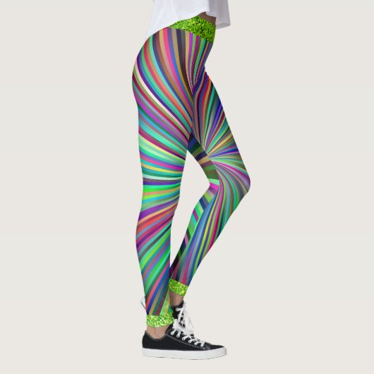 Gestreepte Abstracte, feilbare rendy Leggings (Rechts)