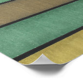 Gestreepte Abstracte Groene Golven en Paarse Cirke Poster (Hoek)