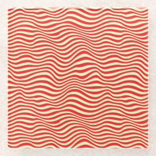 Gestreepte achtergrond glazen onderzetter