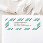 Gestreepte adreslabel - blauw grijs etiket (Insitu)