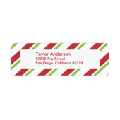 Gestreepte adreslabel - rood groen etiket (Voorkant)