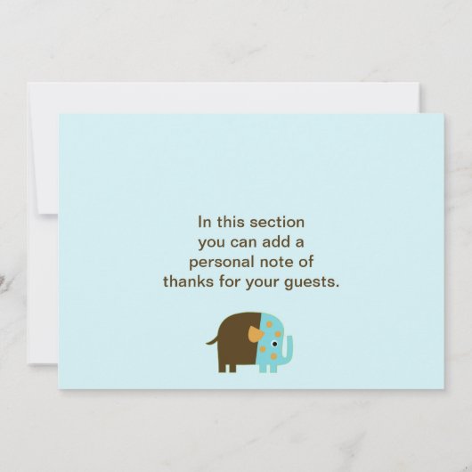 Gestreepte Afrikaanse olifant - Hartelijk dank Bedankkaart (Achterkant)