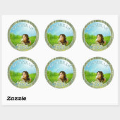 Gestreepte afstudeerfoto-stickers ronde sticker (Vel)