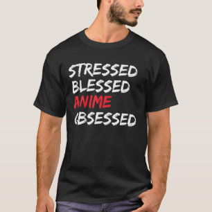 Gestreepte animatie geobsedeerd door Manga Anime T-shirt