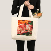 Gestreepte anjers en gerbera grote tote bag (Voorkant (product))