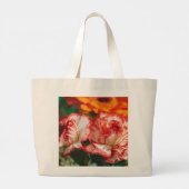 Gestreepte anjers en gerbera grote tote bag (Achterkant)