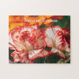 Gestreepte anjers en gerbera legpuzzel