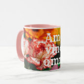 Gestreepte anjers en gerbera mok (Voorkant links)