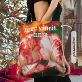 Gestreepte anjers en gerbera tote bag