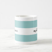 Gestreepte Aqua Personalized Mug Koffiemok (Center)