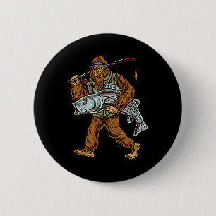 Gestreepte Baars Vissen Bigfoot Gestreepte B Visse Ronde Button 5,7 Cm