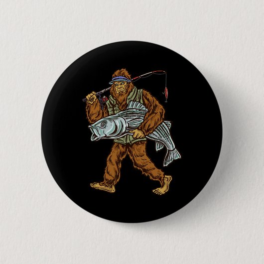 Gestreepte Baars Vissen Bigfoot Gestreepte B Visse Ronde Button 5,7 Cm (Voorkant)