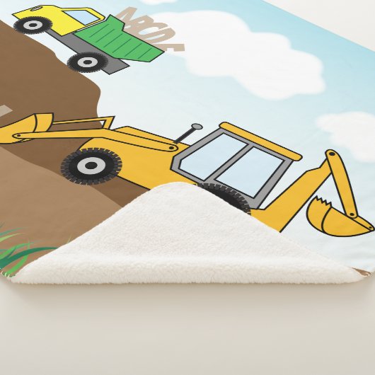 Gestreepte backhoe en Dump Truck Sherpa Deken (3/4)