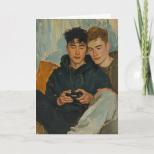 Gestreepte Bank Game Night Kaart