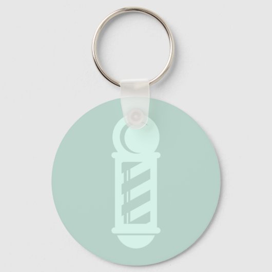 Gestreepte Barbershop Salon CUSTOM COLOR Sleutelhanger (Voorkant)