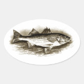 Gestreepte bas Logo () Ovale Sticker (Voorkant)