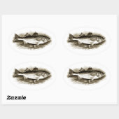 Gestreepte bas Logo () Ovale Sticker (Vel)