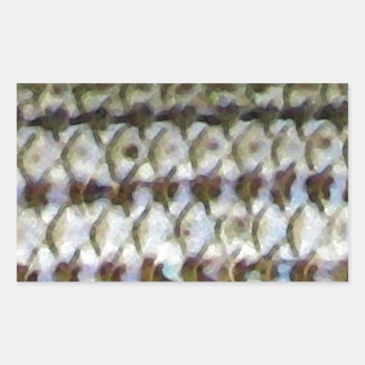 Gestreepte Bass Fish Skin Print Rechthoekige Sticker (Voorkant)