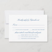 Gestreepte Bass Maaltijd Opties Elegant Bruiloft RSVP Kaartje (Voorkant)