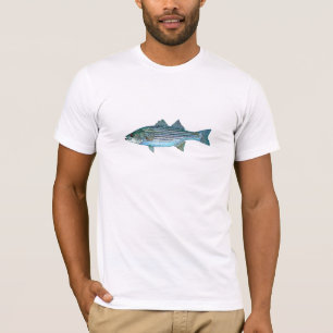 Gestreepte Bass Striper Fish T-shirt